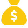 Yellow bag with a dollar sign symbol.