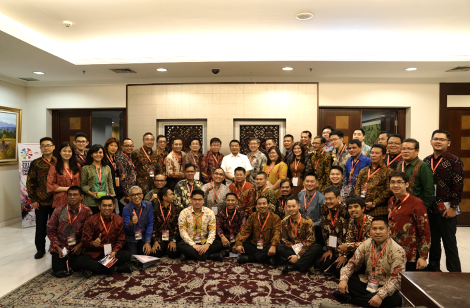 At the Istana Presiden with Moeldoko (center), the President’s Chief of Staff.