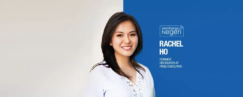 Person smiling with a blue background and text stating former recruiter at Page Executive.