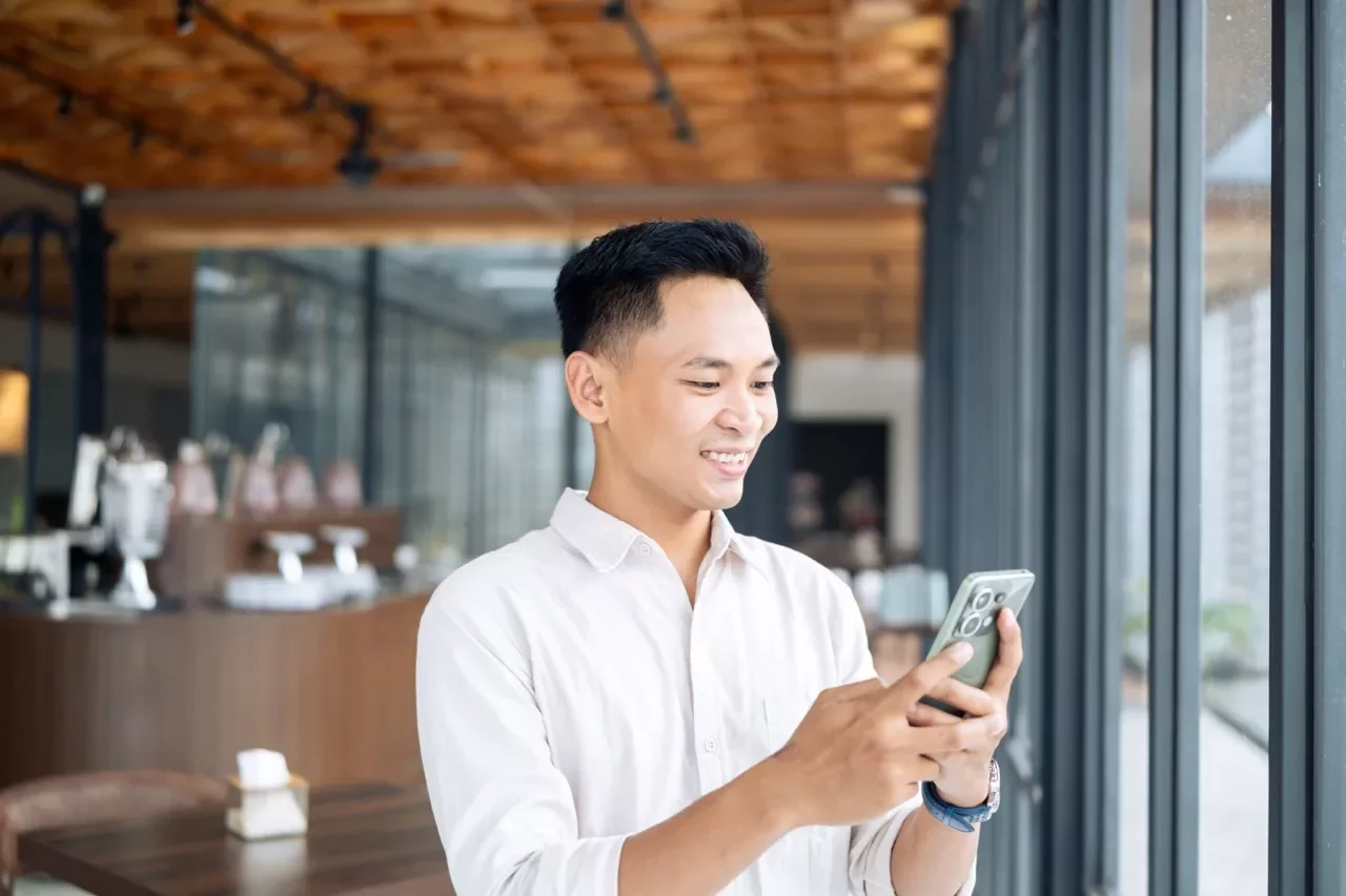 Executive using his phone